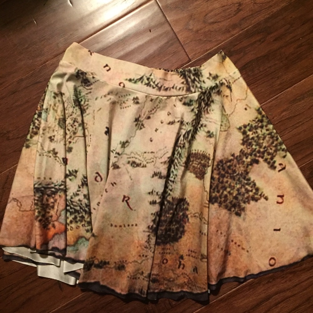 Vintage Lord of the Rings Map Circle Skirt
